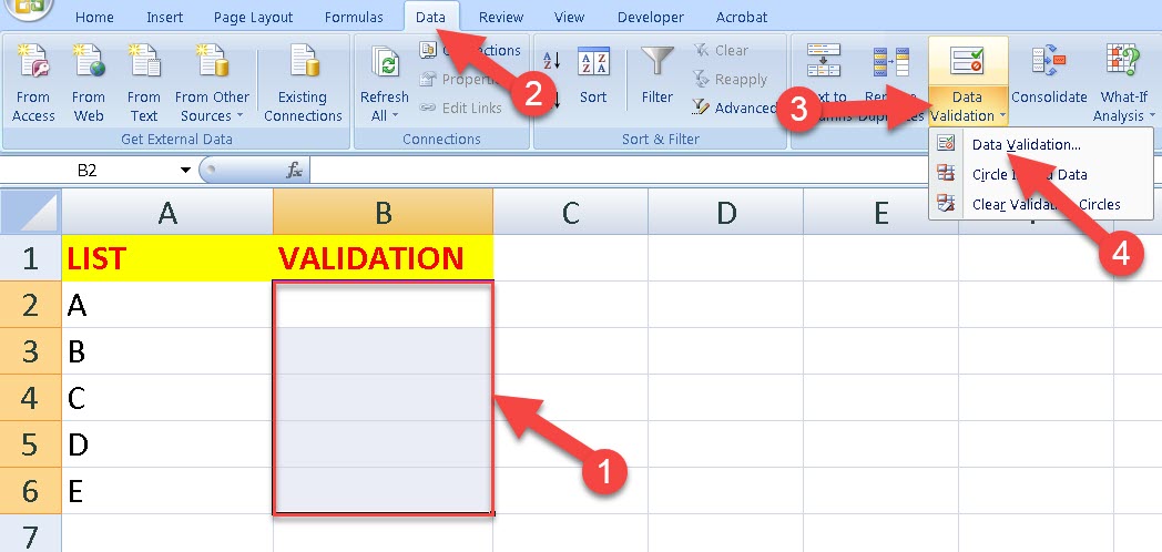 Data Validation List