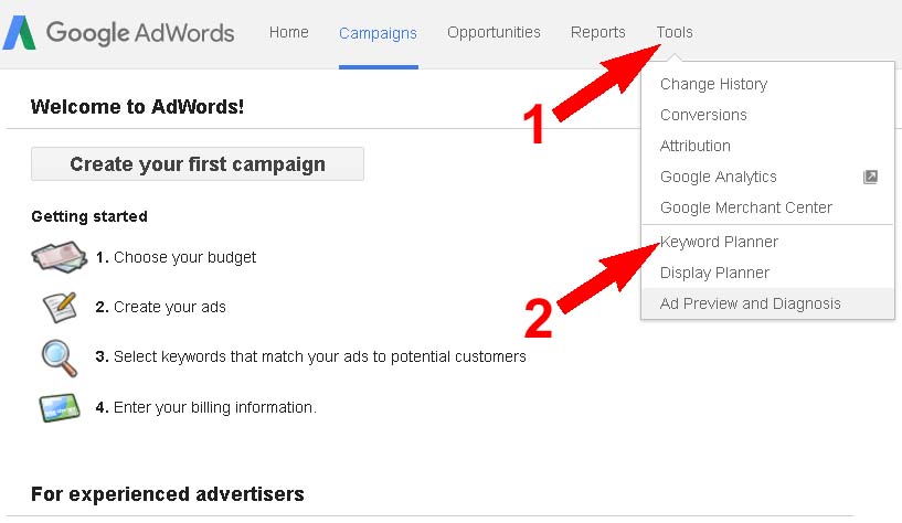 Google Keyword Planner Tool