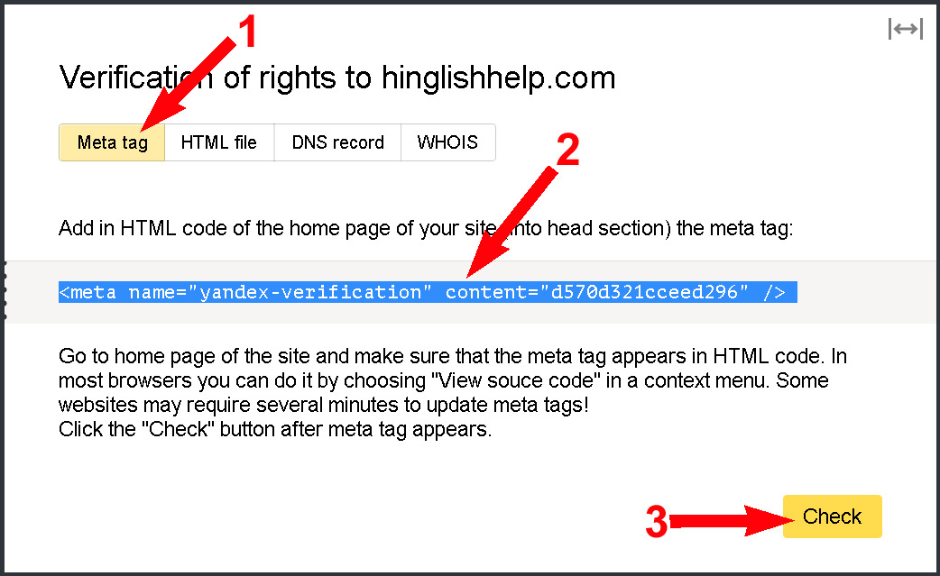 yandex webmaster tools