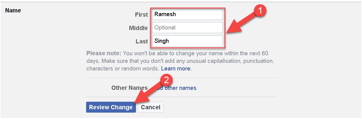 Facebook Profile Name Kaise Change Kare