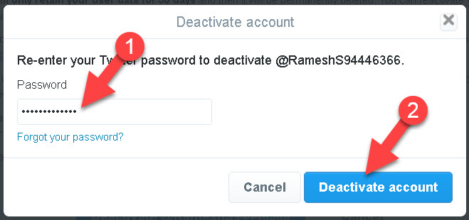 Twitter Account Deactivate