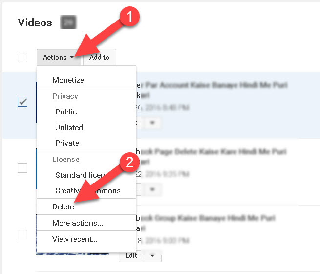 Youtube Se Video Delete