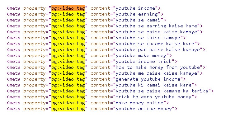 Youtube Video Tags