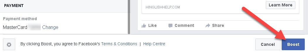 Facebook Boost Post
