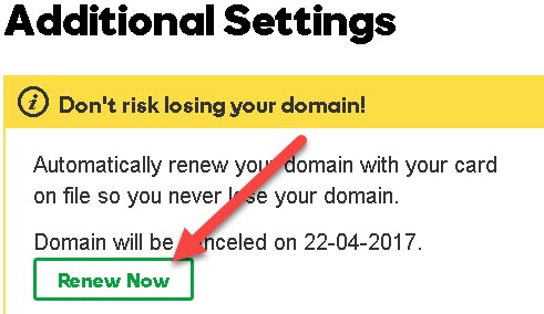 Godaddy Domain Renewal