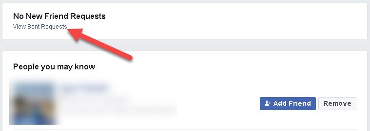 Facebook Sent Friend Requests