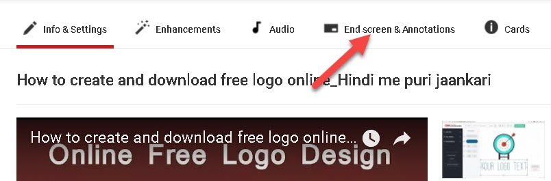 End Screen Annotations