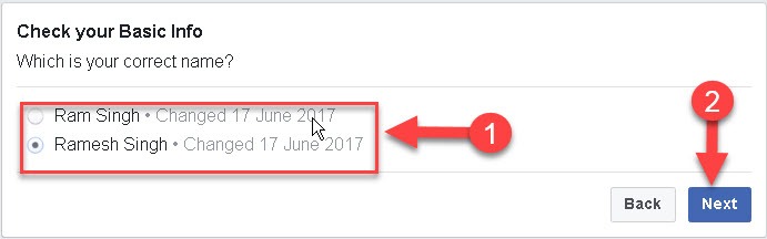 Facebook Profile Name change within 60 days limit