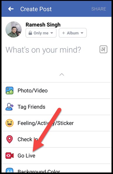 facebook par live video streaming