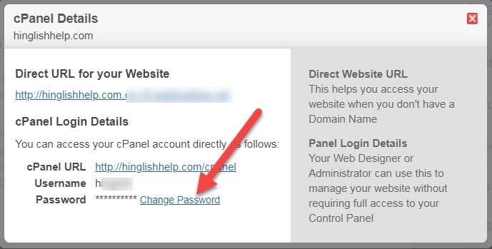 CPanel Password Change or Reset