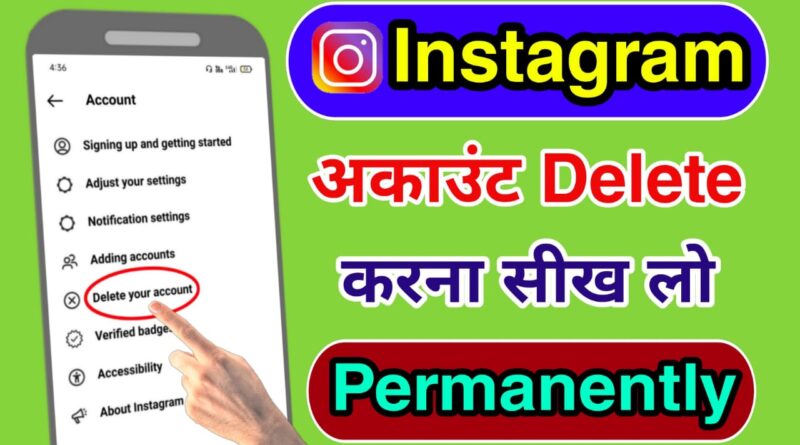 delete yout instagram account permanently