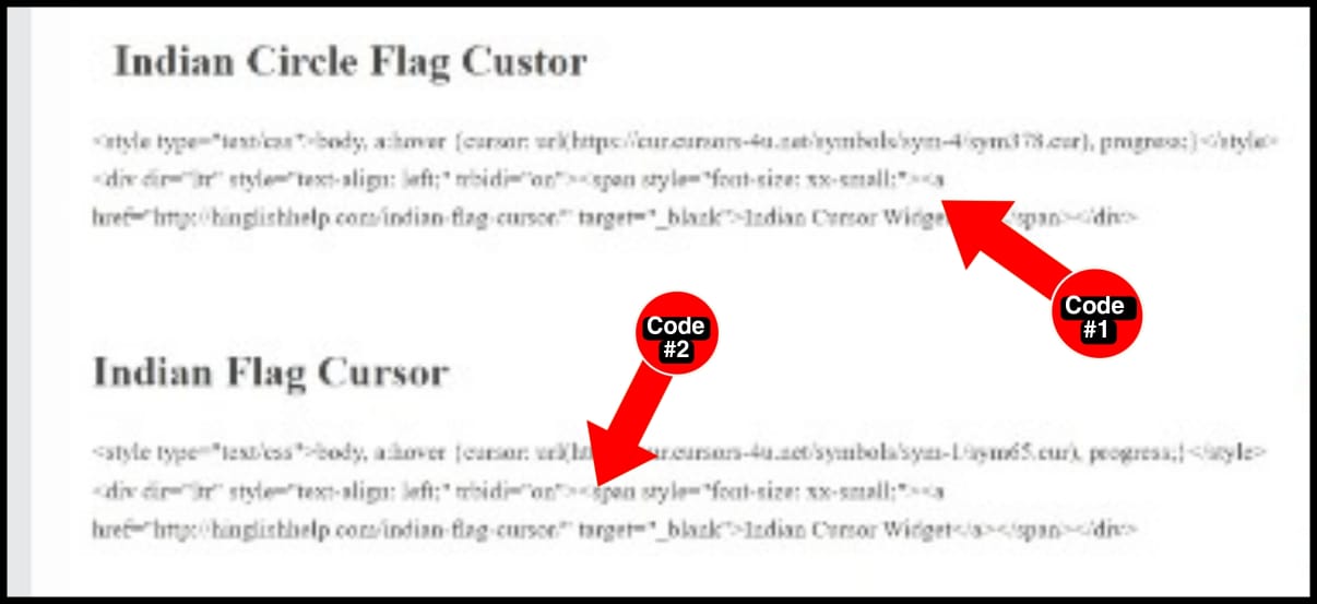 indian flag cursor