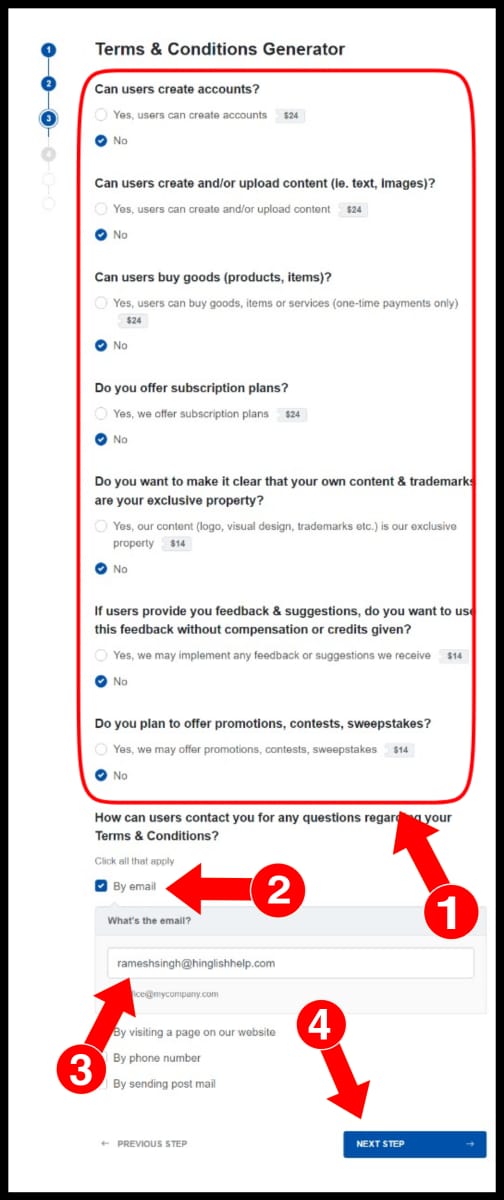 terms and conditions 